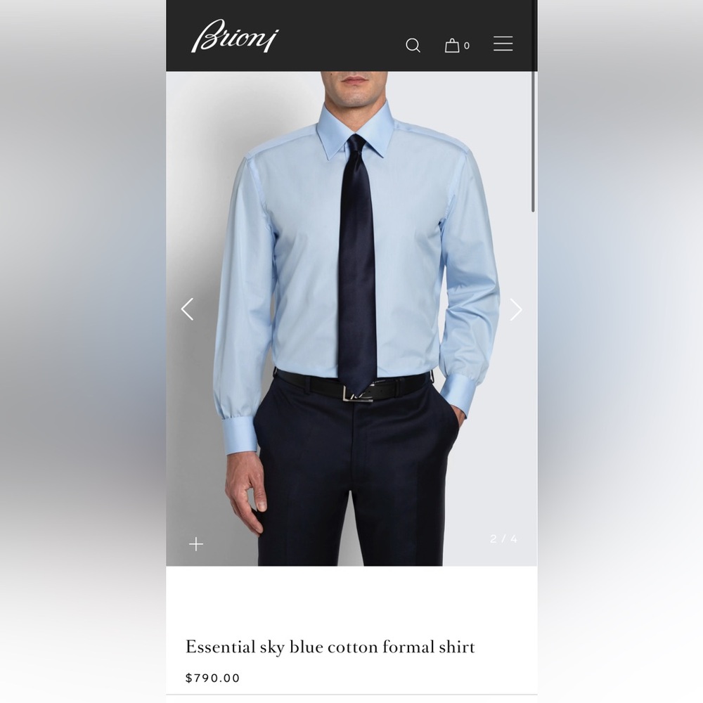 Men’s 15.5 BRIONI dress shirt. BLUE